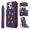 Purple, variant on for iPhone 14 Pro Wallet Case, Magnetic Snap Flip PU Leather TPU Cover with Flower Design Credit Card Holder Stand Wristband Shoulder Strap Protective Phone Case for Women Girls, Brown