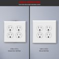 thumbnail image 3 of ENERLITES Duplex Receptacle Outlet Wall Plate, Gloss Finish, Midway Size 2-Gang, Unbreakable Polycarbonate Thermoplastic, UL Listed, 8822M-W-10PCS, White (10 Pack), 3 of 5