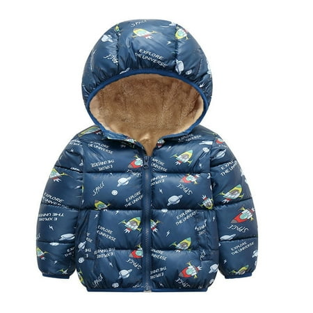 

TAIAOJING Toddler Jacket Kids Baby Boys Girls Winter Warm Thick Lining Bunny Cartoon Hooded Padded Outerwear Coat Outwear 3-4 Years