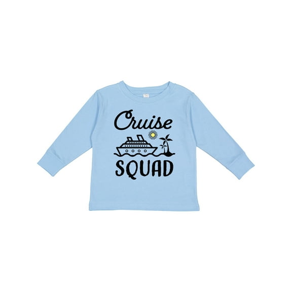 Inktastic Cruise Squad with Vector Cruise Ship and Palm Trees Boys or Girls Long Sleeve Toddler T-Shirt