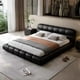 thumbnail image 3 of Black Minimalist Double Bed Modern Aesthetic Luxury Wood Bedroom Bed Queen Size Camas Y Muebles Dormitorio Home Furniture My Lux Decor Round, 3 of 9