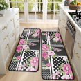 thumbnail image 4 of Kitchen Rugs Sets Of 2,Pioneer Flower Floral Print Pattern Anti Fatigue Kitchen Mat Rugs Non Slip Washable,Decorative Kitchen Floor Mats for Kitchen,Sink,Laundry,17"x47"+17"x47", 4 of 5