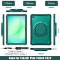 thumbnail image 3 of XYX For Samsung Galaxy Tab A9+/ Tab A11+ Case 11 inch, 360 Rotating Hand Grip, Shoulder Strap, Heavy Duty Drop Protection, Green, 3 of 7