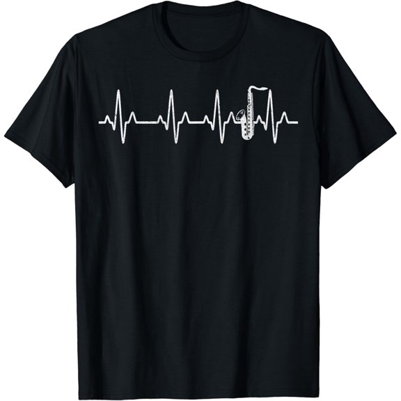 t-shirt Jazz Music Saxophone Player Saxophonist Heartbeat Saxophone T-Shirt mens t shirt,black,women,funny,misfits,men,journey