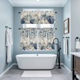 thumbnail image 3 of Vintage Fall Blue Kitchen Curtains Sets for Windows 36 Inch Length, Thanksgiving Botanical Pumpkins Rustic Rod Pocket Window Treatments Tier Curtains and Valances Set for Bedroom/Bathroom, 3 of 8