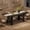 Black, variant on Dining Table for 6-8, 71" Long Wooden Farmhouse Kitchen Table with Thick Sturdy Frame, Large Dining Room Dinner Table with Stable Triangular Wood Legs, Strong Base for Kitchen, Apartment, Office