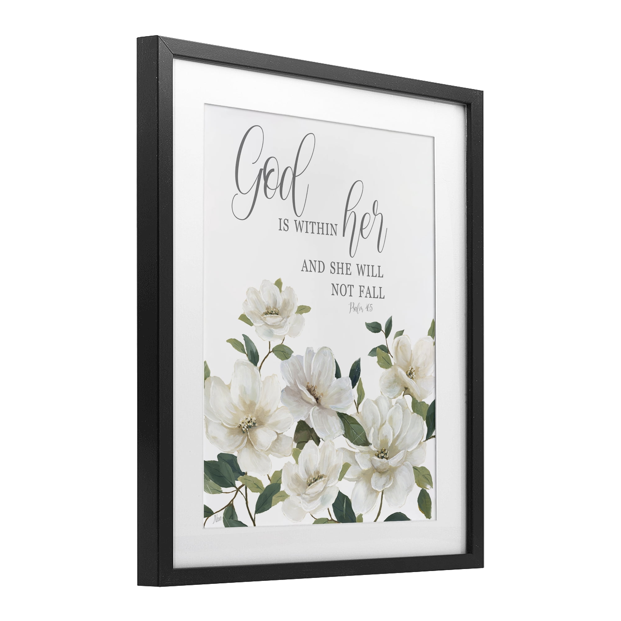 Stupell Industries God Is Within Her Black Framed Print Under Glass, design by Nan