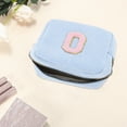 thumbnail image 3 of Unique Bargains 1 Pc Letter O Pattern Makeup Bag for Travel Blue Corduroy, 3 of 6