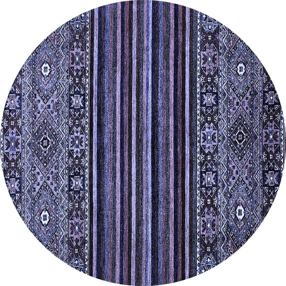 Ahgly Company Indoor Round Southwestern Blue Country Area Rugs, 3' Round