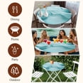 thumbnail image 6 of Teal Blue Marble Round Tablecloth 45-54 Inch Round Fitted Table Cloth with Elastic Edge, Marble Crack Lines Modern Art Waterproof Table Cover Protector for Outdoor Picnic Party Dining, 6 of 6
