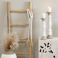thumbnail image 2 of DecMode White Wood Bohemian Garland Décor with Geometric Bead Details and Cream Cotton Tassel, 81"L, 2 of 7