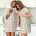 thumbnail image 4 of Pofeuu Cute Rabbit Print Women's Loose Fit Short Sleeve Nightgown, Comfortable Sleep Dress for Women, Casual Lounge Sleepwear, Soft Cotton Sleep Dress, 4 of 6