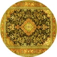 thumbnail image 1 of Ahgly Company Indoor Round Persian Yellow Traditional Area Rugs, 4' Round, 1 of 4
