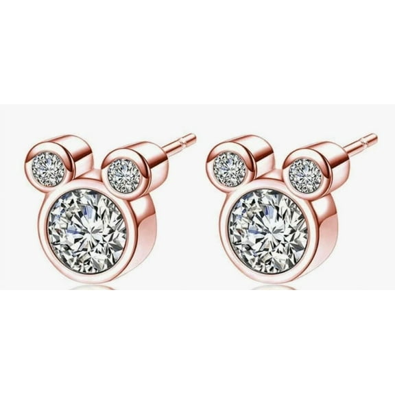 New 2.00Ct Round Cut Lab Created Diamond Women's Stud Earring's Solid 14K Rose Gold Plated Silver