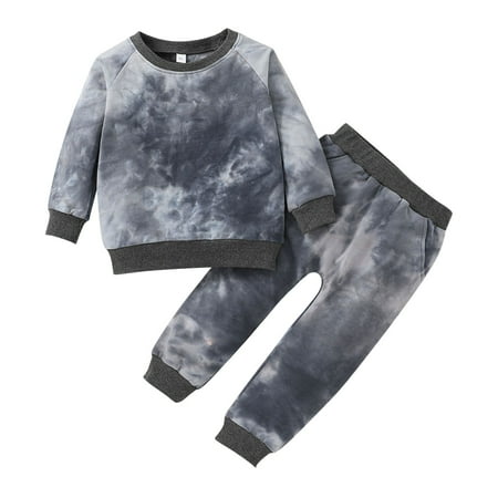 

dmqupv Baby Boy Suspenders Outfit Pants Outfits Sweatshirts Boys Tie-Dye T-shirt Baby Set Mutual Baby Stuff Black 18-24 Months