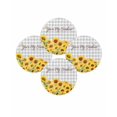 thumbnail image 7 of 13 Inch Round Placemats Set of 4, Yellow Sunflowers Non Slip Heat Insulation PP Table Mats, Summer Floral Elegant Pastoral Checkered Washable Place Mats for Kitchen Dining Party Table Decor, 7 of 7