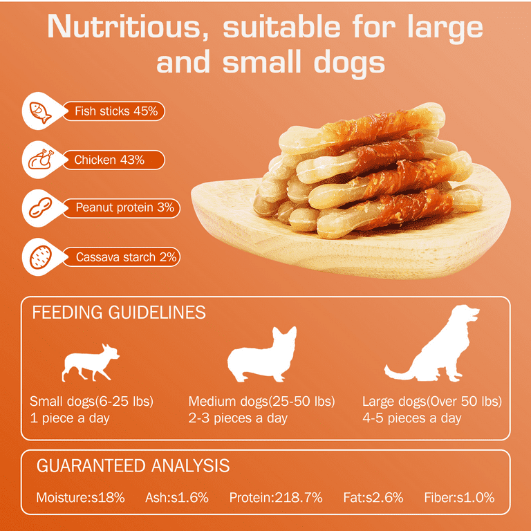 HealthyBones Rawhide Free Healthy Foods for German Shepherd Rottweiler Mix and Other Large Mixed Breed Dogs Chicken Wrapped Sticks Dog Foods Soft