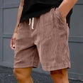 thumbnail image 2 of Lumtrix Men's Shorts Casual Corduroy Elastic Waist Drawstring Shorts for Men Workout Summer Loose Fit with Pockets Pink 3xl, 2 of 4