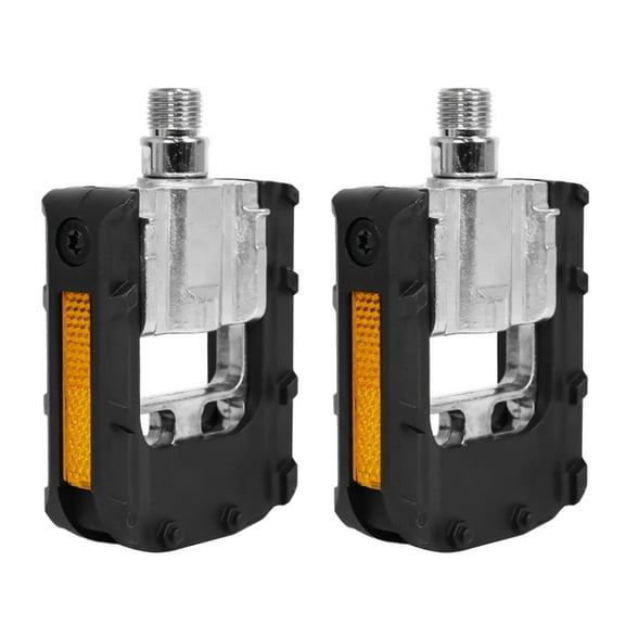 Folding Bike Pedals with Reflective Strips Aluminum Alloy Bicycles Foldable Pedals Wide Flat Cycling Pedals