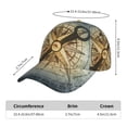 thumbnail image 2 of Salouo Vintage Compass Print Unisex Sports Hat, Adjustable Golf Dad Hat Outdoor Cap Mountain Dad Hat Adjustable Fit Baseball Cap for Men and Women, 2 of 6