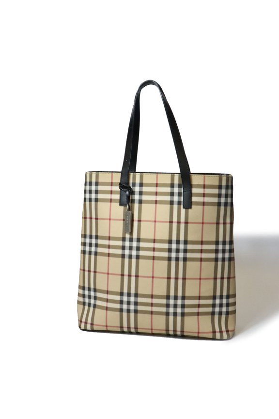 Pre-Owned BURBERRY Nova Check Tote Bag Shoulder / Leather Beige Women's