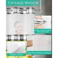 thumbnail image 4 of No Hook Shower Curtain with Snap in Liner, Summer Farm Lemon Eucalyptus Leaves Black White Plaid Hotel Shower Curtains for Bathroom, Washable Shower Curtain Liner Set with Mesh Top Window, 66"x72", 4 of 6