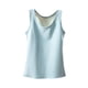 thumbnail image 2 of Ropa interior térmica para mujer, color sólido, cuello redondo, rayas, con base de terciopelo grueso, cubrecopas, pijama de poliéster para mujer, 2 of 6