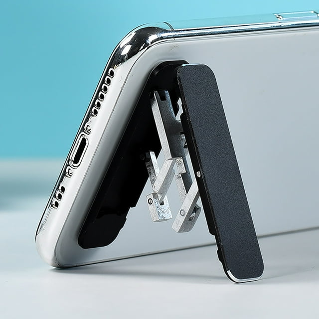 Mini Phone Stand, Metal Back Support, Thin Sticker Clasp, Desktop Portable, Finger Ring Holder, Adjustable Angle, for Office Travel, Durable Alloy Construction, Space-saving Design
