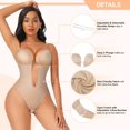 thumbnail image 4 of Shapewear for Women Plus Size Backless Built-in Bra Body Shaper Seamless Faja with Open Crotch,Beige, 4 of 6