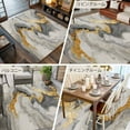 thumbnail image 6 of Grey Ombre Marble 6x9 Area Rugs, Golden Gray Marble Crack Abstract Art Non-Skid Rubber Backing Large Rectangle Rugs - Living Room Bedroom Home Office, Indoor Floor Mat Carpets Washable Rug, 6 of 9