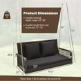 thumbnail image 3 of Costway Patio Wicker Porch Swing 2-Person Hanging Loveseat Bench Chair with Cushions Black, 3 of 10