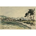 thumbnail image 3 of Johan Barthold Jongkind 24x17 Black Modern Framed Museum Art Print Titled - Chateau, Cote Saint Andre (1882), 3 of 5