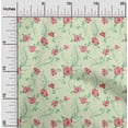 thumbnail image 2 of oneOone Viscose Jersey Teal Green Fabric Florals Quilting Supplies Print Sewing Fabric By The Yard 60 Inch Wide, 2 of 4
