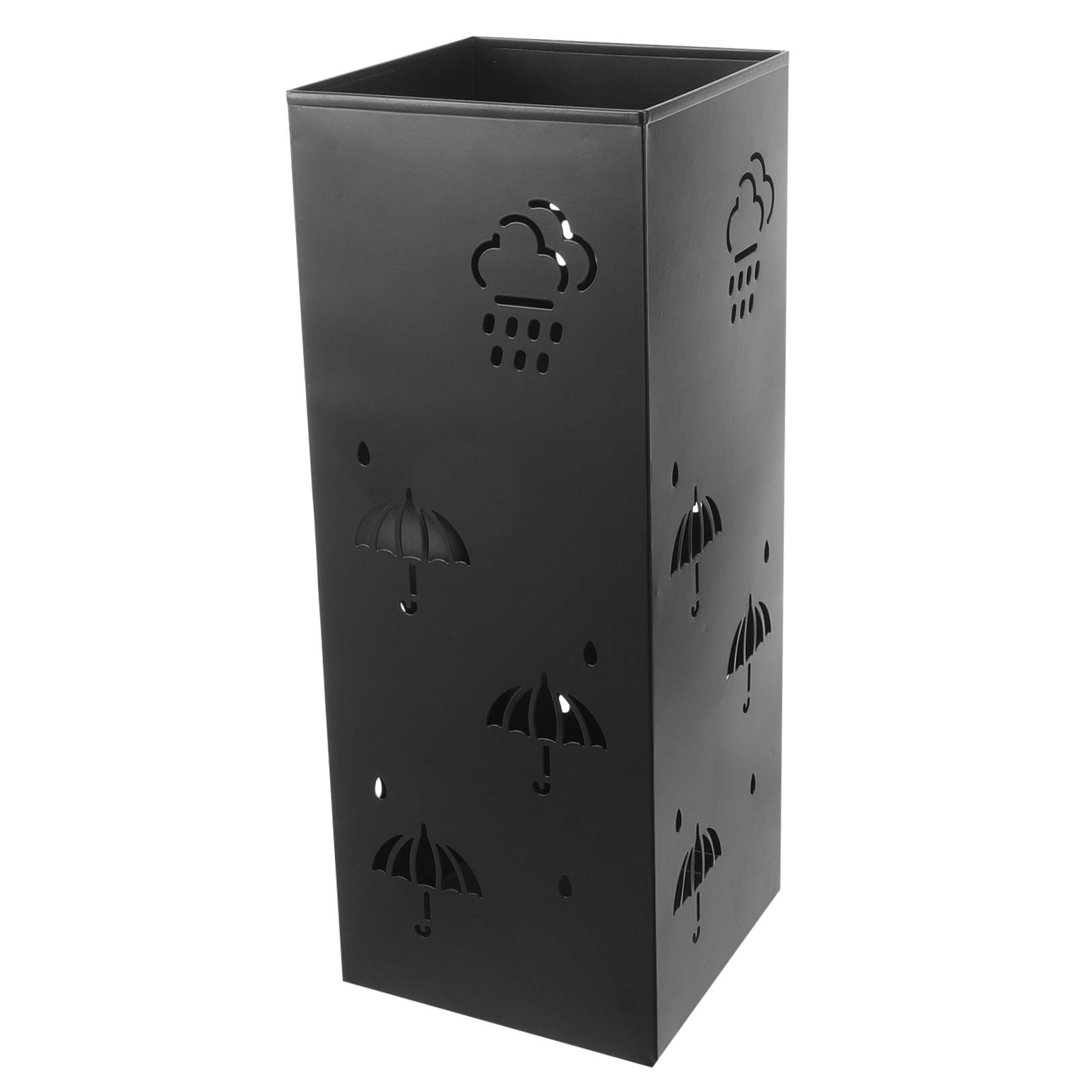 ROMANSENTIAL Metal Umbrella Storage Rack in Black for Home Entryway with Space-Saving Organizer