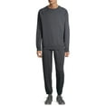 thumbnail image 2 of Athletic Works Men's Fleece 2-Piece Crew Sweatshirt and Cinch Pants Set, up to Size 2XL, 2 of 6