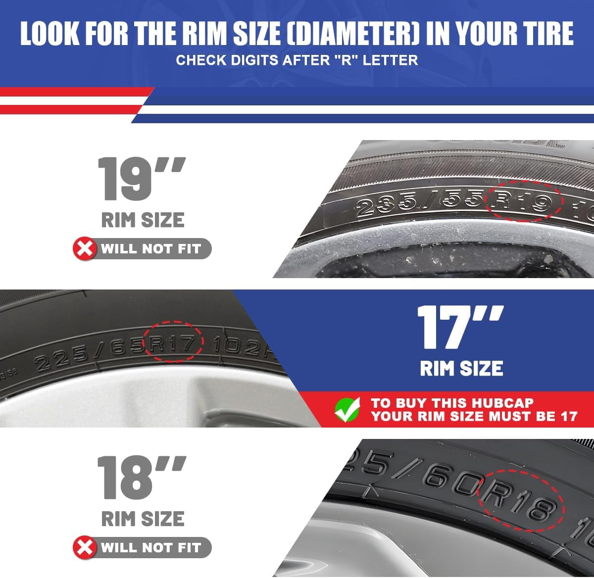 17 inch Set of 4 Wheel Covers Hubcaps Fits for 2013 2014 2015 2016 2017 2018 Toyota Rav4,Heavy Duty PP Material,Lacquer