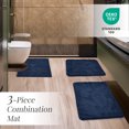 thumbnail image 2 of ZOPZO 3-Piece Bathroom Rug Set, Navy Blue, 17x24、20x24、20x32 Inch, Soft Microfiber Chenille Bath Mats with TPR Backing, Absorbent Mats for Bathroom, 2 of 6