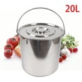thumbnail image 2 of 20L Metal Bucket Stainless Steel Champagne on Ice Bucket Pail with Handle & Lid, 2 of 11