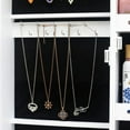 thumbnail image 6 of Winado Wall Mounted Armoire Jewelry, Foldable Jewelry Cabinet Organizer Storage Box with Mirror and 3 Photo Frame, White, 6 of 6