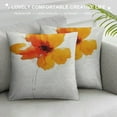 thumbnail image 3 of PHYHOO  Watercolor Flower Throw Pillow Cushion Cover, Single Poppy Flower on Plain Clear Background Nature Inspired Romantic, Decorative Square Accent Pillow Case, White Orange White, 3 of 5