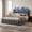 Gray, variant on Uforic Queen Size Bed Frame with 4 Storage Drawers & RGB LED Lights, Velvet Upholstered Platform Bed with Charging Station & Bookcase Headboard, No Box Spring Needed, Easy Assembly, Black