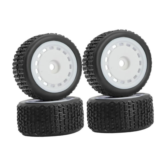 MERIGLARE 4Pcs Wheel Rims Replaces DIY Modified High Performance Upgrade Parts 7mm Hex for 244016 Micro T 1/28 RC Car Truck Accessories White