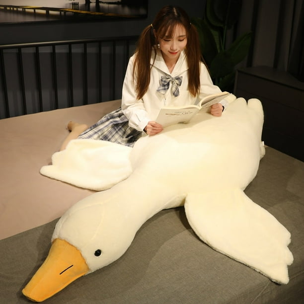 190cm Giant Long Plush White Goose Toy Stuffed Lifelike Big Wings Duck Hug  Massage Throw Pillow Boyfriend Cushion For Girl