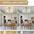 thumbnail image 2 of DingLiLighting 6 Light Gold Crystal Chandeliers Semi Flush Mount Ceiling Light Glass Drum Close to Ceiling Light Fixture for Living Room Bedroom Hallway, E12 Included, 2 of 7