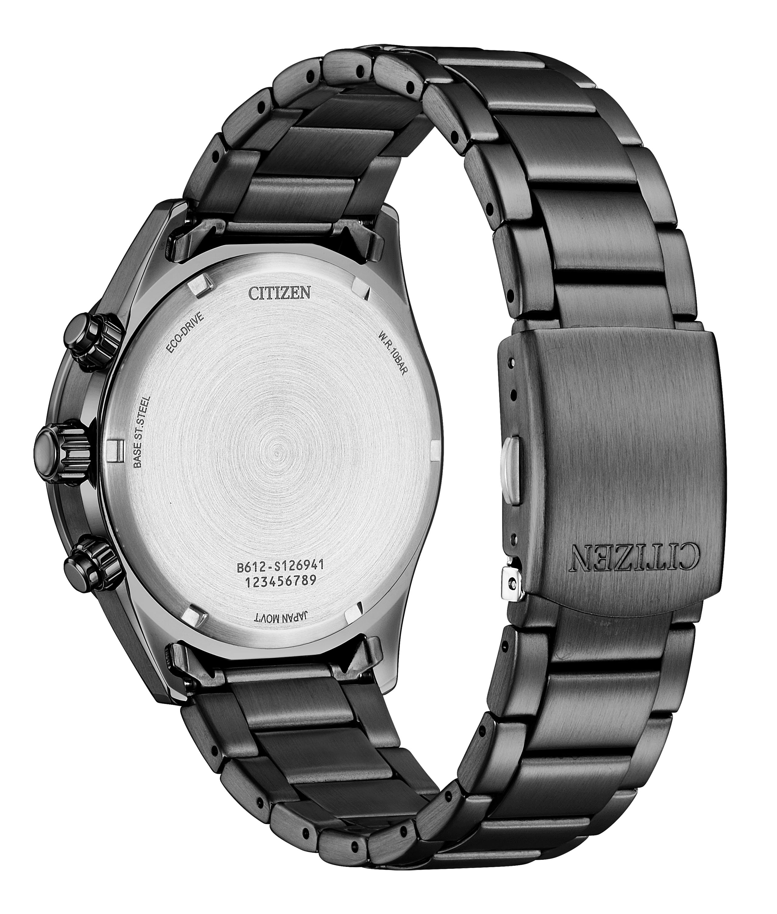 Citizen Men's Eco-Drive Black IP Stainless Steel Chronograph Watch