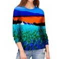 thumbnail image 1 of TWZH Women Landscape Graphic 3D Print Crew Neck Long Sleeves Top, 1 of 4