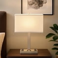 thumbnail image 7 of Colm Table Lamp, 2 Ports and 2 Power Outlets, Brushed Steel 21 Inch, 7 of 7