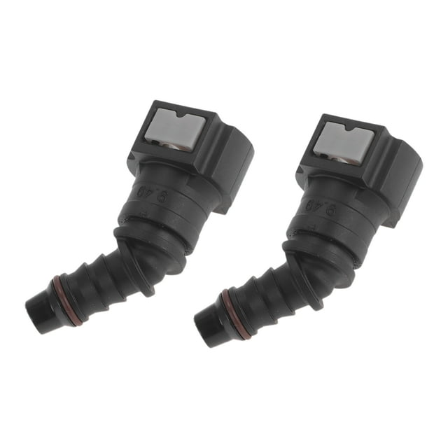 Conector Rápido de Línea de Combustible 5/16" ID para Conector Macho SAE de 3/8" 45 Grados Accesorios de Sellado Plástico Negro Gris 2Pcs
