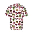 thumbnail image 3 of Balery Halloween Mouth Print Men's Hawaiian Shirts Short Sleeve Beach Shirt Relaxed Fit Vacation Button Down Shirts-XX-Large, 3 of 9