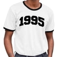 thumbnail image 2 of 1995 College Style Ringer Tee Shirt Unisex Large White/Black, 2 of 5